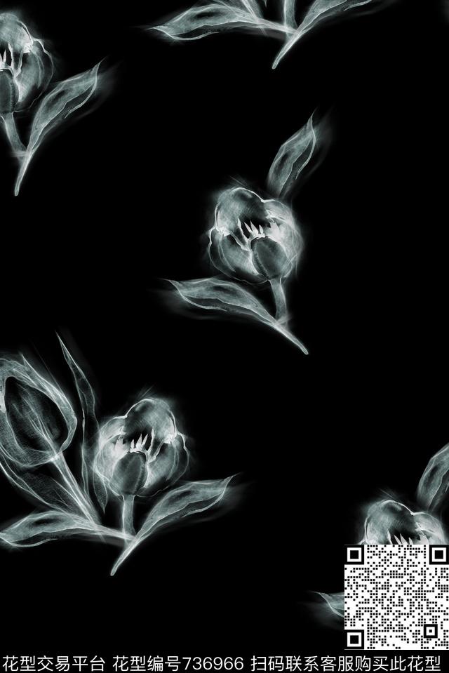 大花牡丹玫瑰传统印花华亿平台下载（图片编号: 736966） - 瓦栏（Walan）