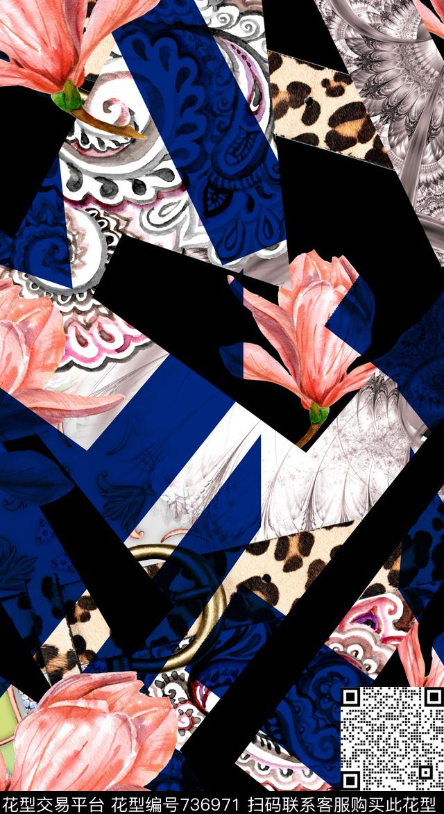 大花牡丹玫瑰数码印花华亿平台下载（图片编号: 736971） - 瓦栏（Walan）
