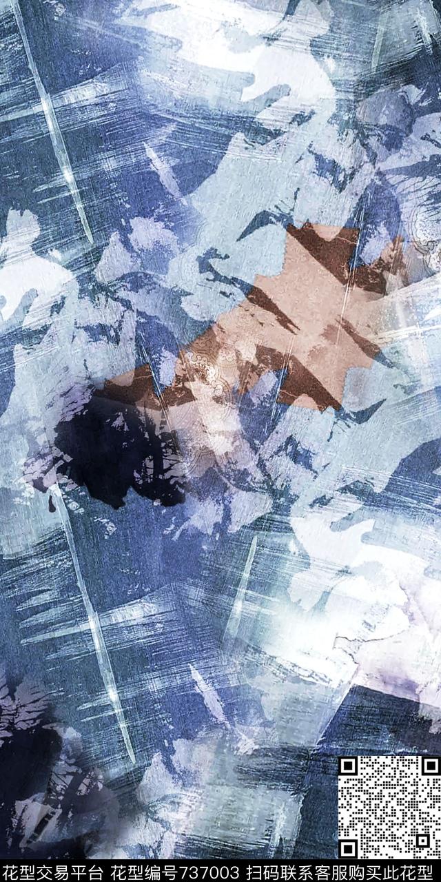 几何抽象水印数码印花华亿平台下载（图片编号: 737003） - 瓦栏（Walan）