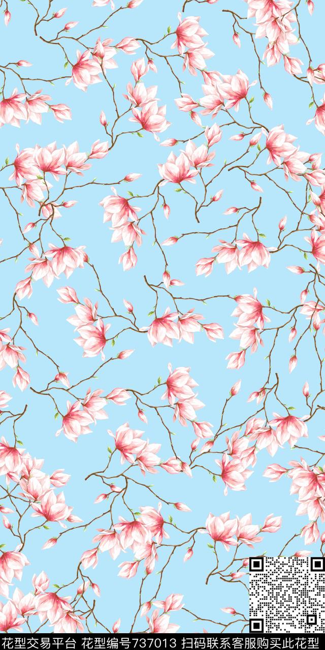 数码花卉类乱花花卉数码印花华亿平台下载（图片编号: 737013） - 瓦栏（Walan）