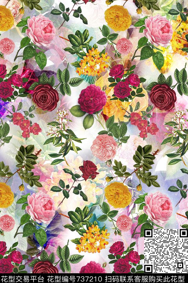 小碎花花卉小清新数码印花华亿平台下载（图片编号: 737210） - 瓦栏（Walan）