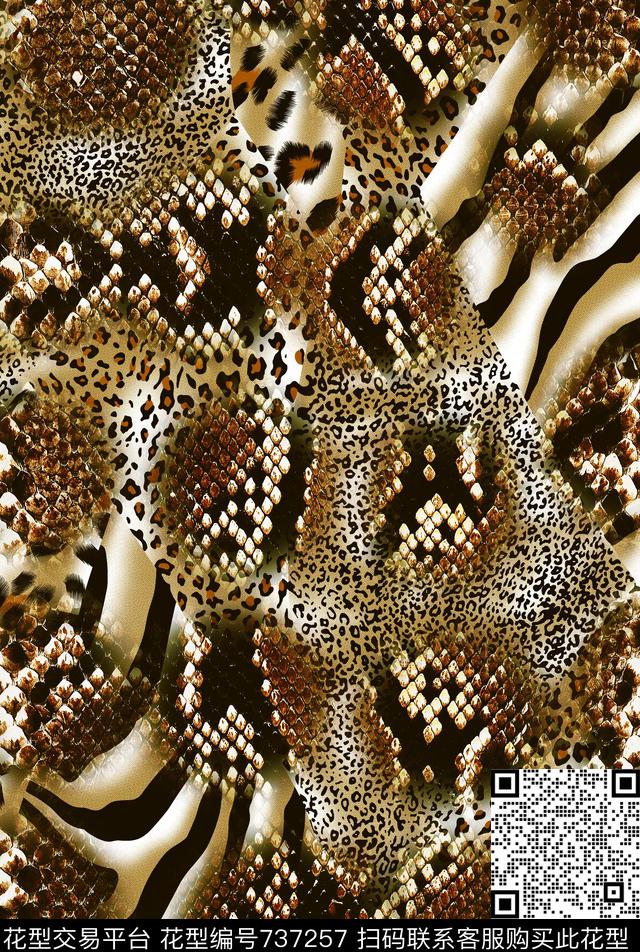 蜂巢蛇纹斑马纹传统印花华亿平台下载（图片编号: 737257） - 瓦栏（Walan）