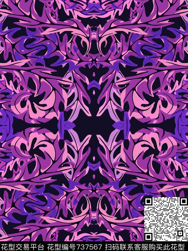 数码华亿平台女装大牌风数码印花华亿平台下载（图片编号: 737567） - 瓦栏（Walan）