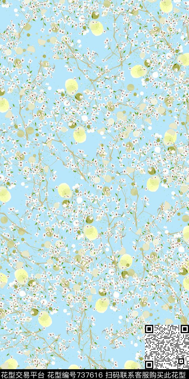 小碎花花卉传统印花花卉传统印花华亿平台下载（图片编号: 737616） - 瓦栏（Walan）