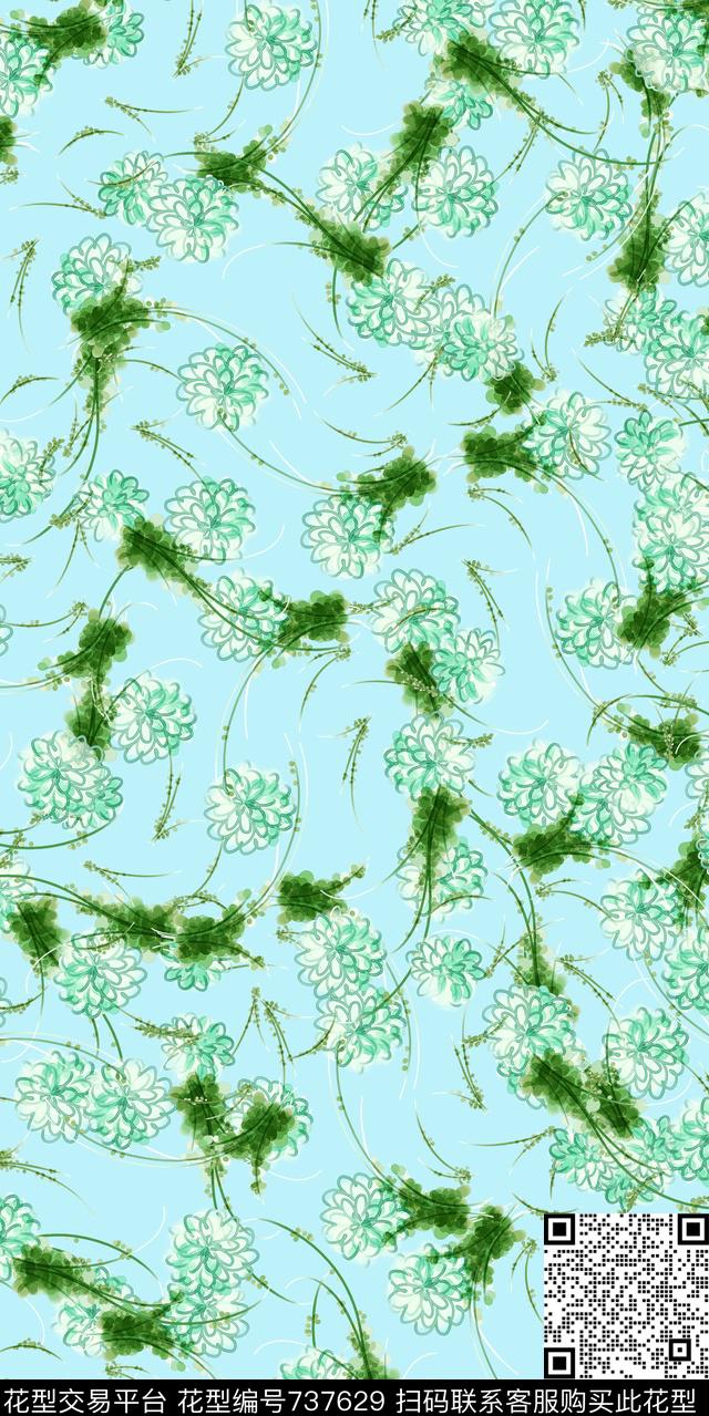 小碎花花卉传统印花花卉传统印花华亿平台下载（图片编号: 737629） - 瓦栏（Walan）
