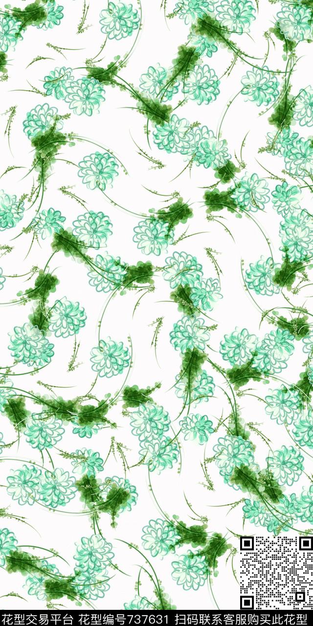 小碎花花卉传统印花花卉传统印花华亿平台下载（图片编号: 737631） - 瓦栏（Walan）