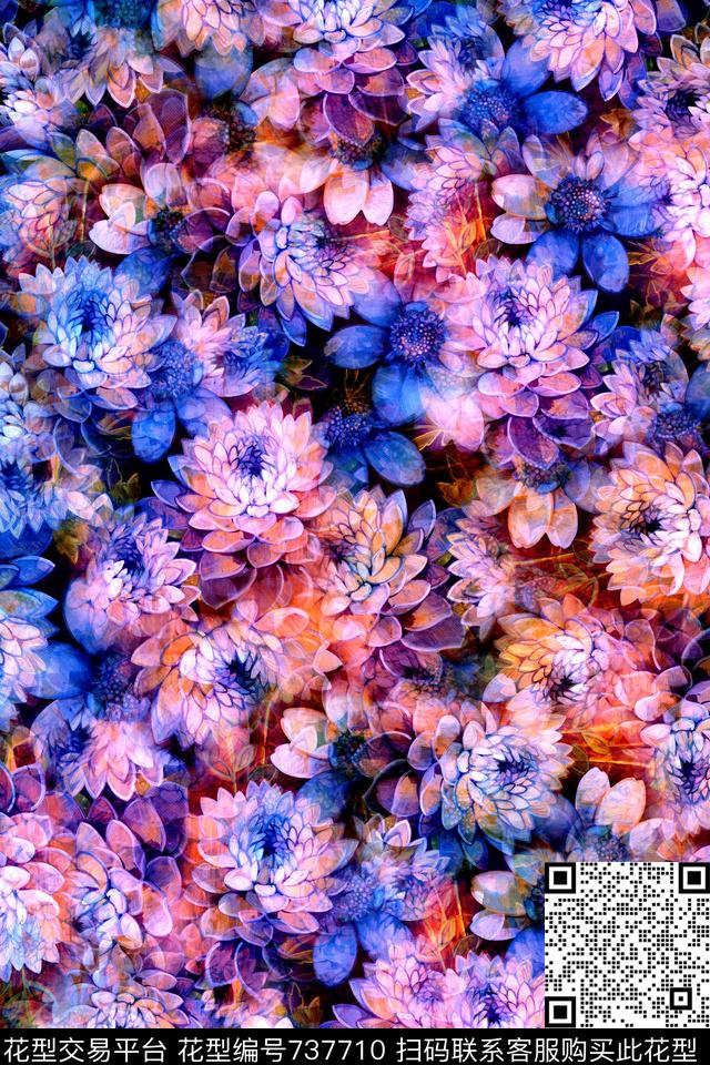花卉数码印花华亿平台下载（图片编号: 737710） - 瓦栏（Walan）