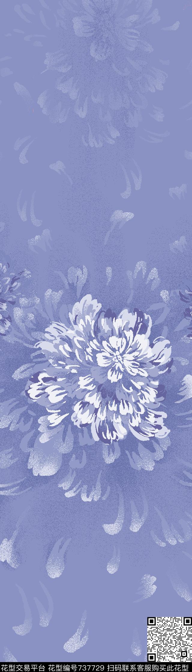 格子抽象花卉数码印花华亿平台下载（图片编号: 737729） - 瓦栏（Walan）