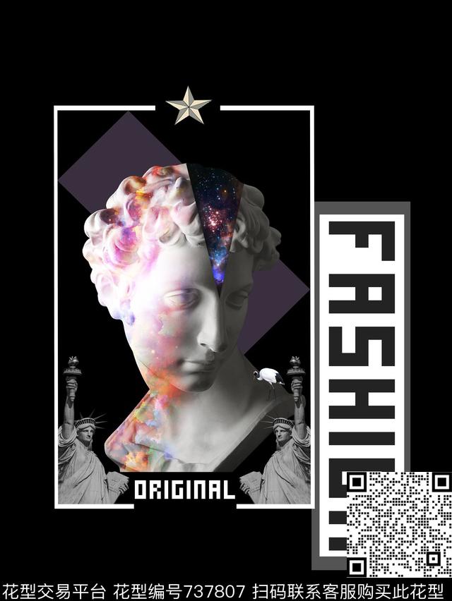 宫廷风大卫星空VIP特区潮牌T恤定位印花数码印花华亿平台下载（图片编号: 737807） - 瓦栏（Walan）