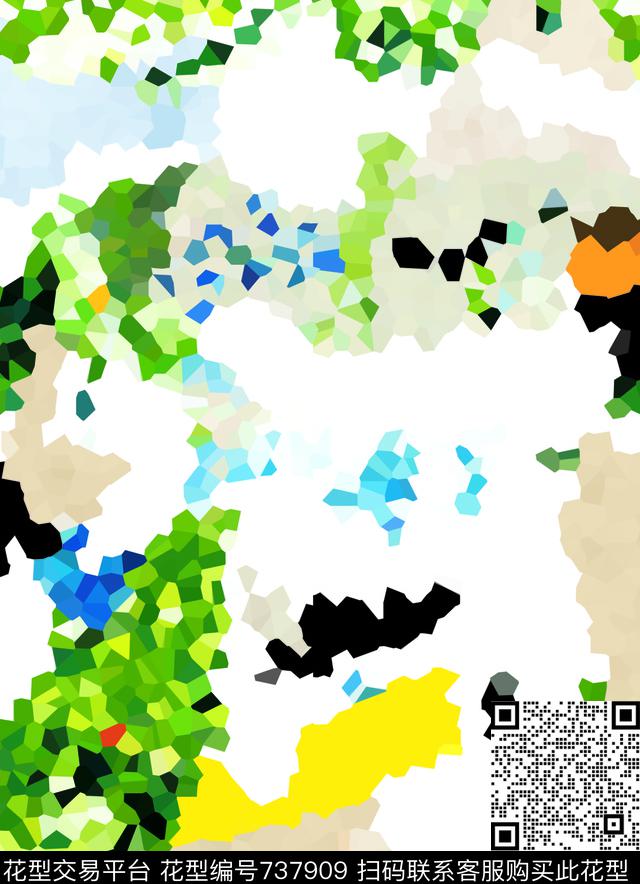 小方块方格马赛克传统印花华亿平台下载（图片编号: 737909） - 瓦栏（Walan）