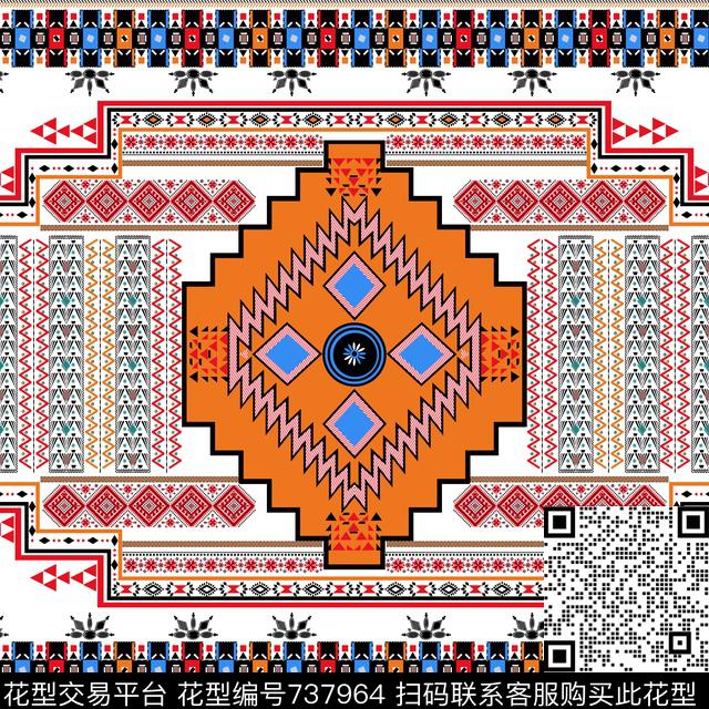 珠宝格子几何传统印花华亿平台下载（图片编号: 737964） - 瓦栏（Walan）