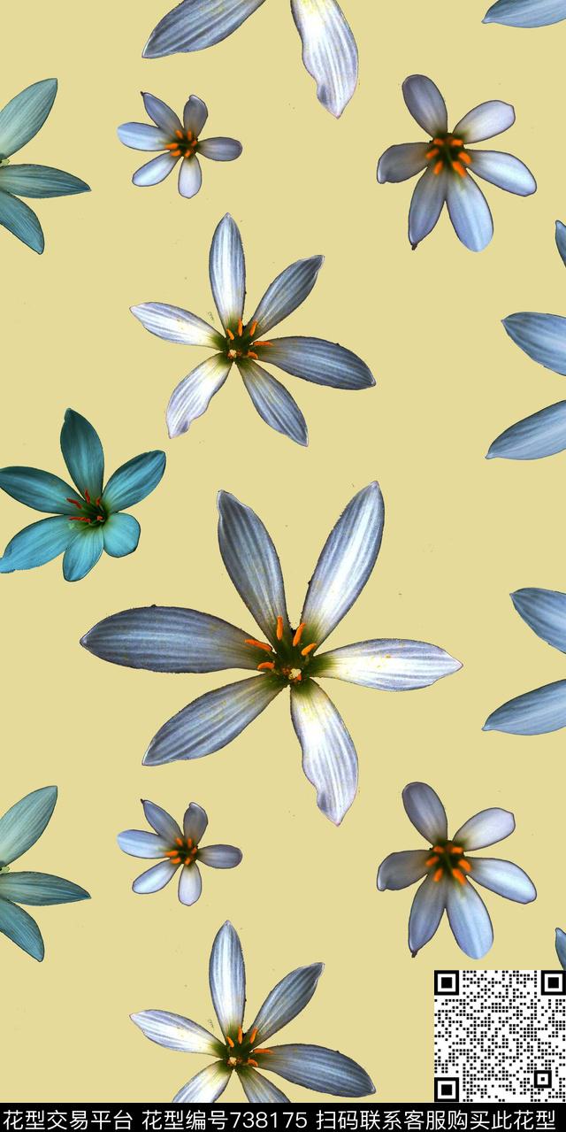 小碎花乱花花朵数码印花华亿平台下载（图片编号: 738175） - 瓦栏（Walan）