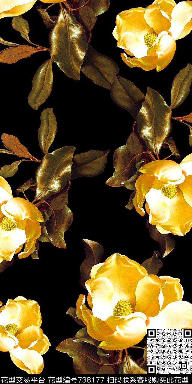 乱花花朵花卉数码印花华亿平台下载（图片编号: 738177） - 瓦栏（Walan）