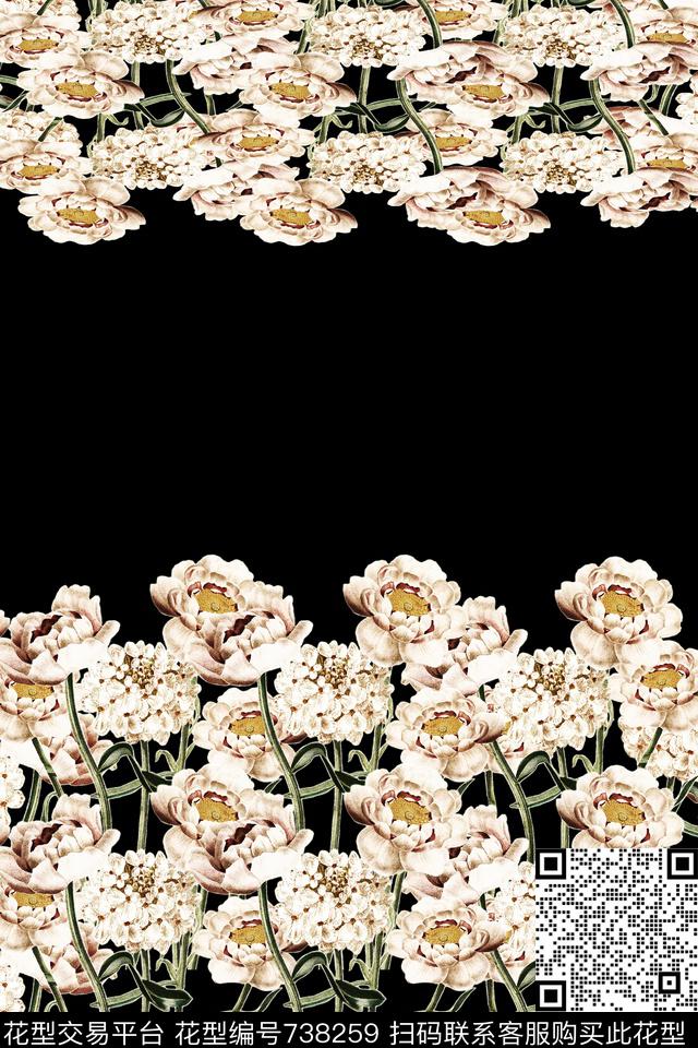 花瓣花朵花卉数码印花华亿平台下载（图片编号: 738259） - 瓦栏（Walan）
