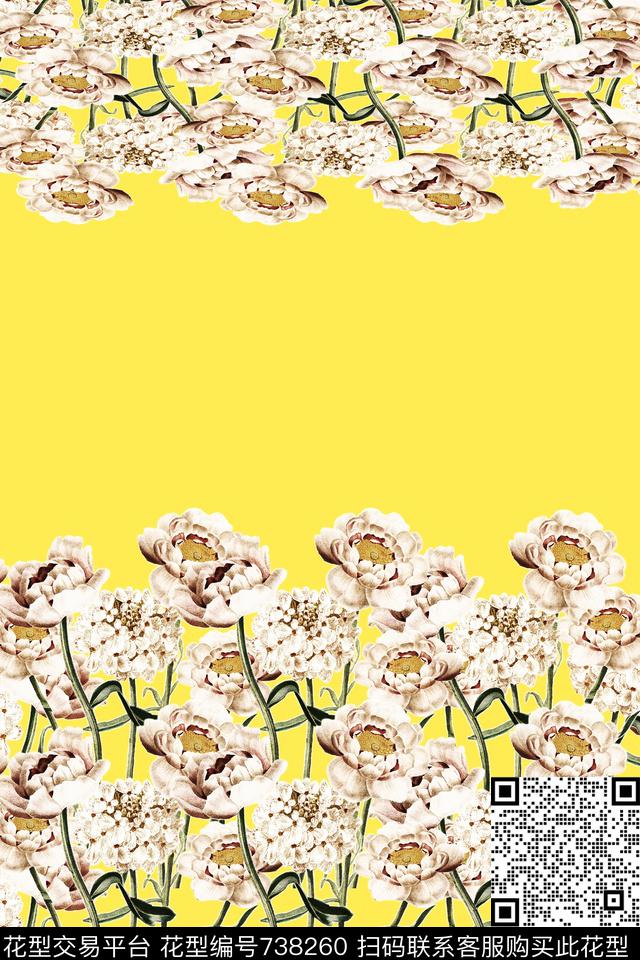 花瓣花朵花卉数码印花华亿平台下载（图片编号: 738260） - 瓦栏（Walan）