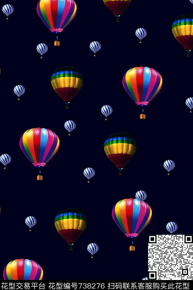趣味热气球彩虹数码印花华亿平台下载（图片编号: 738276） - 瓦栏（Walan）