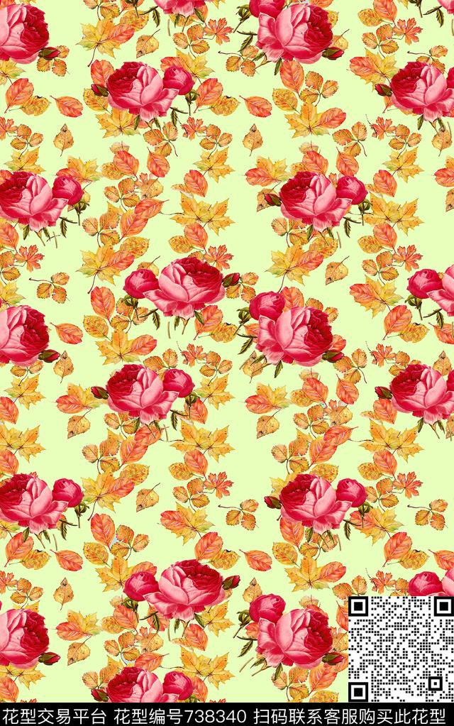 colorfullcoloriseflower数码印花华亿平台下载（图片编号: 738340） - 瓦栏（Walan）