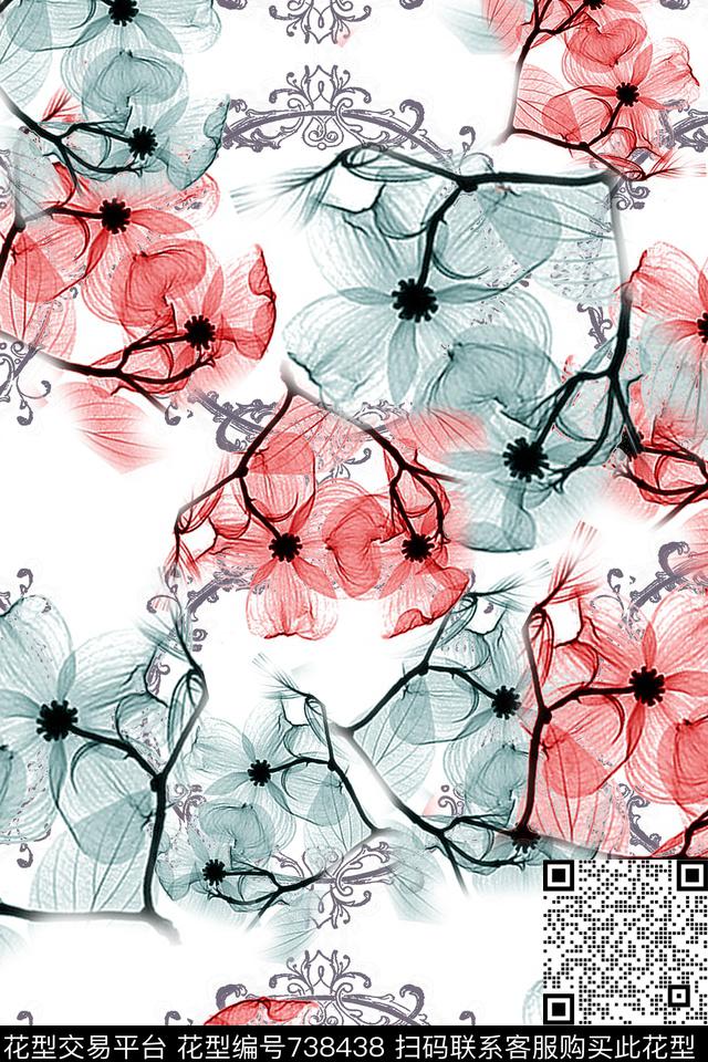 花朵花卉数码印花华亿平台下载（图片编号: 738438） - 瓦栏（Walan）