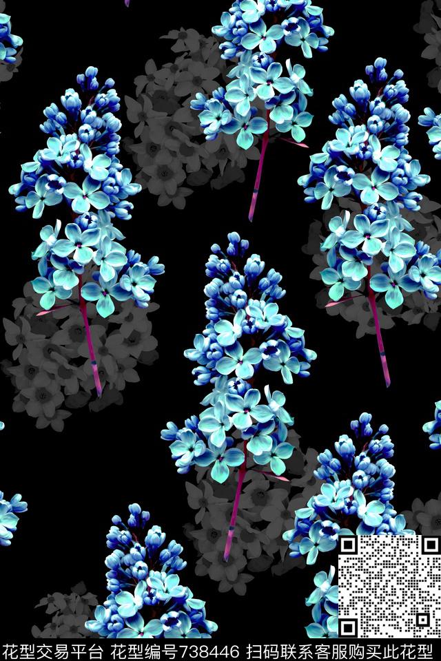 花朵花卉数码印花华亿平台下载（图片编号: 738446） - 瓦栏（Walan）