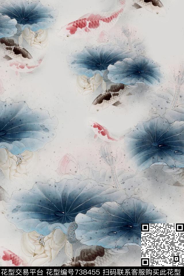 花卉数码印花华亿平台下载（图片编号: 738455） - 瓦栏（Walan）