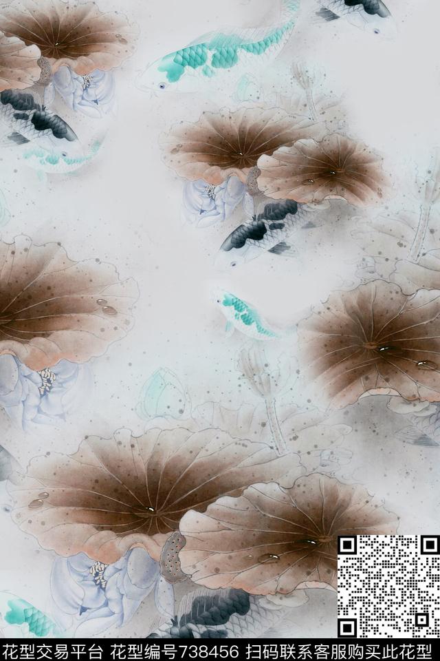 花卉数码印花华亿平台下载（图片编号: 738456） - 瓦栏（Walan）