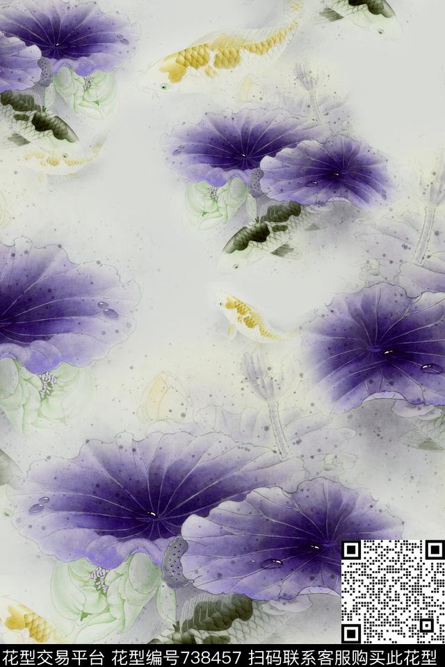 花卉数码印花华亿平台下载（图片编号: 738457） - 瓦栏（Walan）