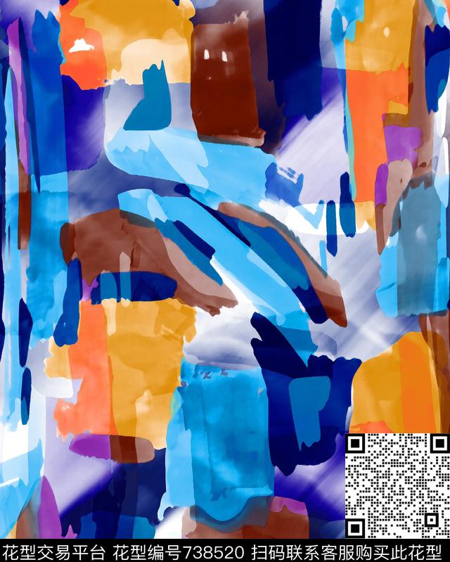 几何不规则几何数码印花华亿平台下载（图片编号: 738520） - 瓦栏（Walan）