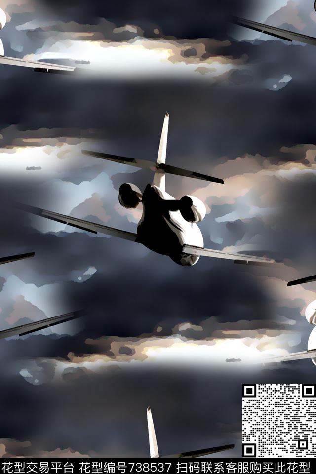 飞机云彩男装羽绒服华亿平台数码印花华亿平台下载（图片编号: 738537） - 瓦栏（Walan）