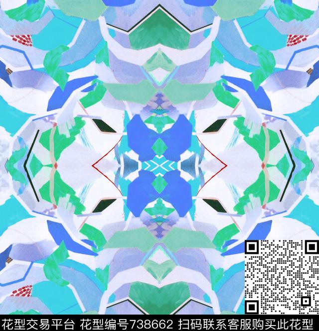 不规则几何解构几何数码印花华亿平台下载（图片编号: 738662） - 瓦栏（Walan）