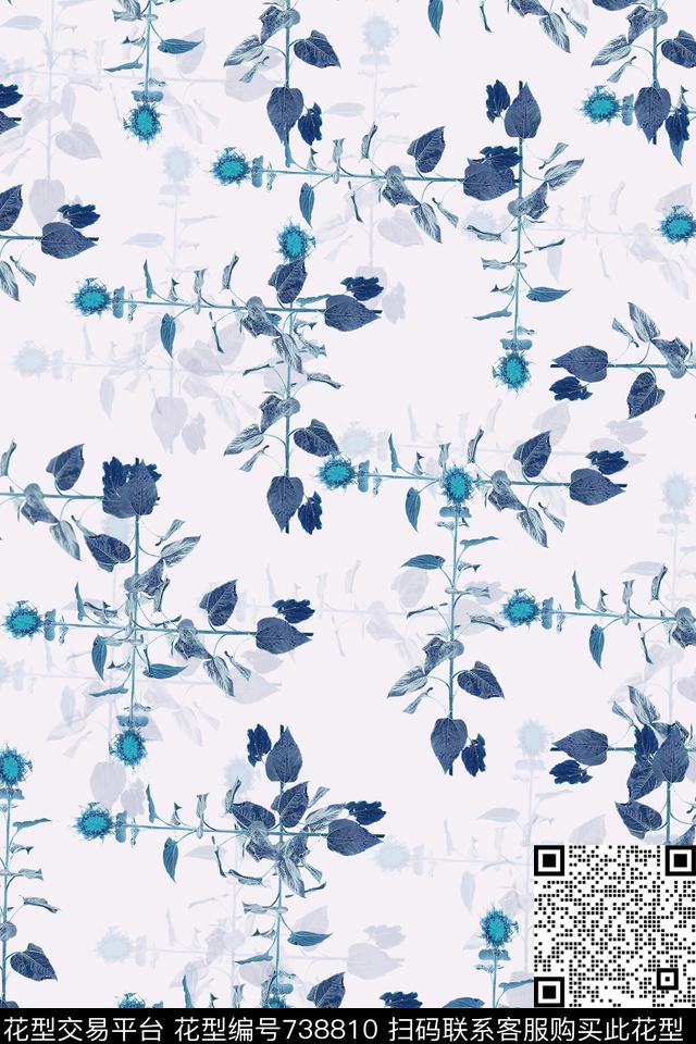 血红花卉透明花数码印花华亿平台下载（图片编号: 738810） - 瓦栏（Walan）