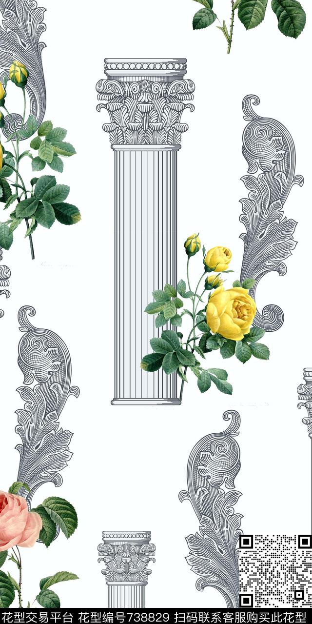 乱花数码花卉类花卉数码印花华亿平台下载（图片编号: 738829） - 瓦栏（Walan）
