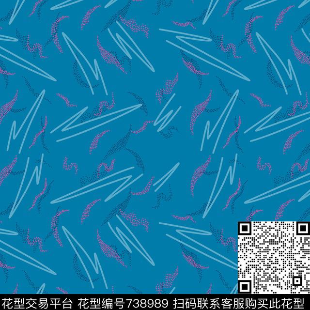 手绘线圆点女装传统印花华亿平台下载（图片编号: 738989） - 瓦栏（Walan）