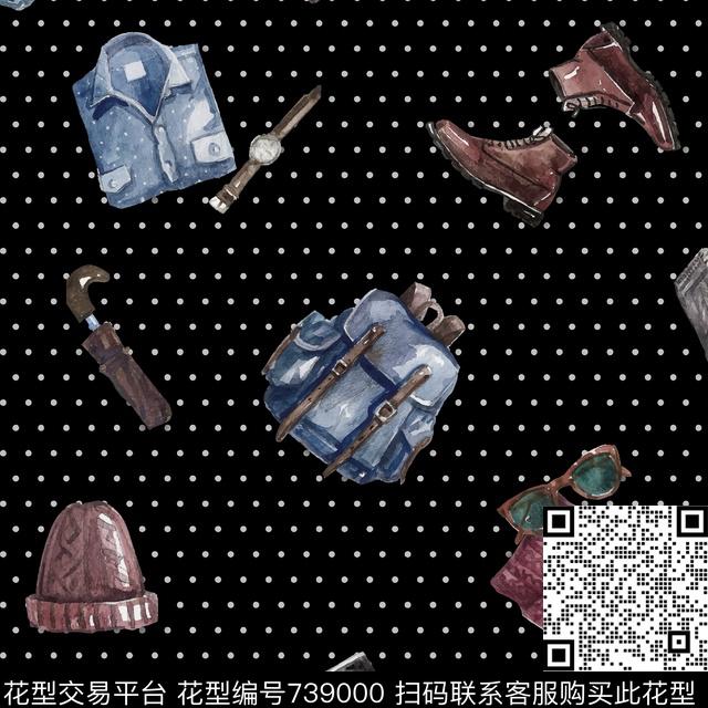衬衫水彩服饰数码印花华亿平台下载（图片编号: 739000） - 瓦栏（Walan）