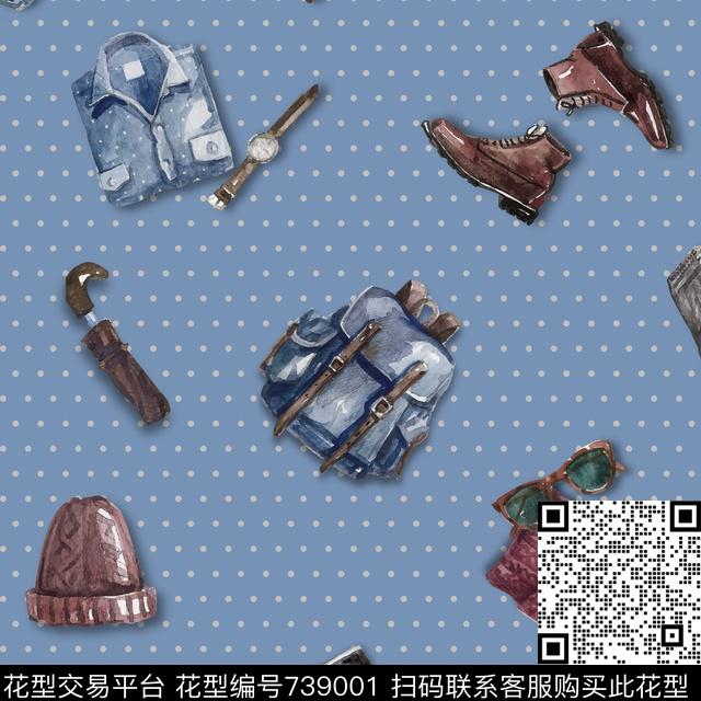 衬衫水彩服饰数码印花华亿平台下载（图片编号: 739001） - 瓦栏（Walan）