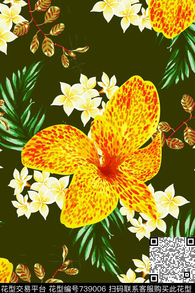 花瓣花朵花卉数码印花华亿平台下载（图片编号: 739006） - 瓦栏（Walan）
