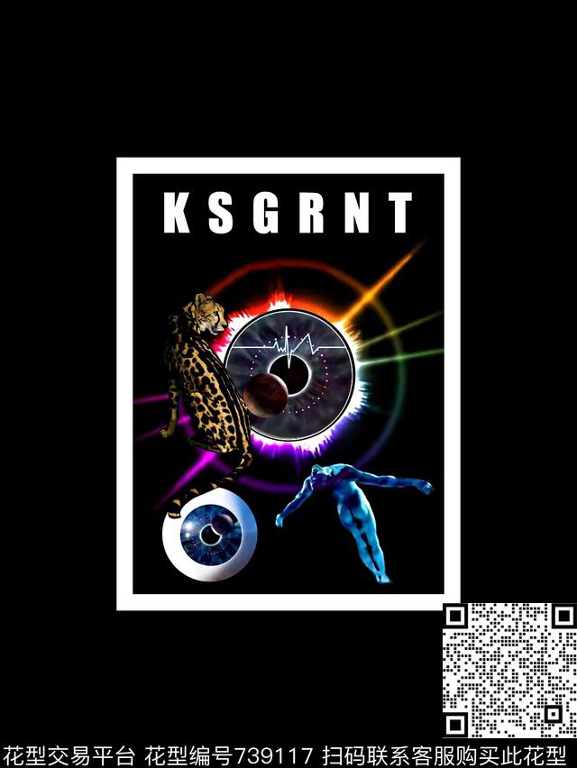 老虎几何男装T恤华亿平台数码印花华亿平台下载（图片编号: 739117） - 瓦栏（Walan）