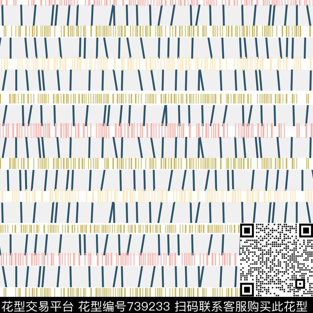 女装手绘横条传统印花华亿平台下载（图片编号: 739233） - 瓦栏（Walan）