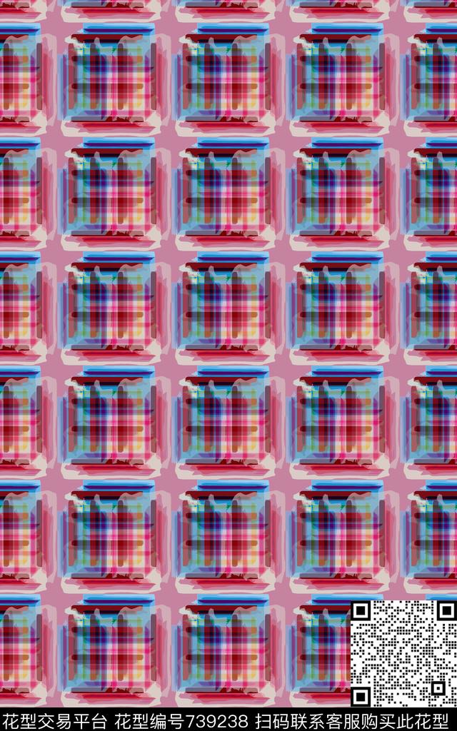 格子混搭格子图案创意格子数码印花华亿平台下载（图片编号: 739238） - 瓦栏（Walan）