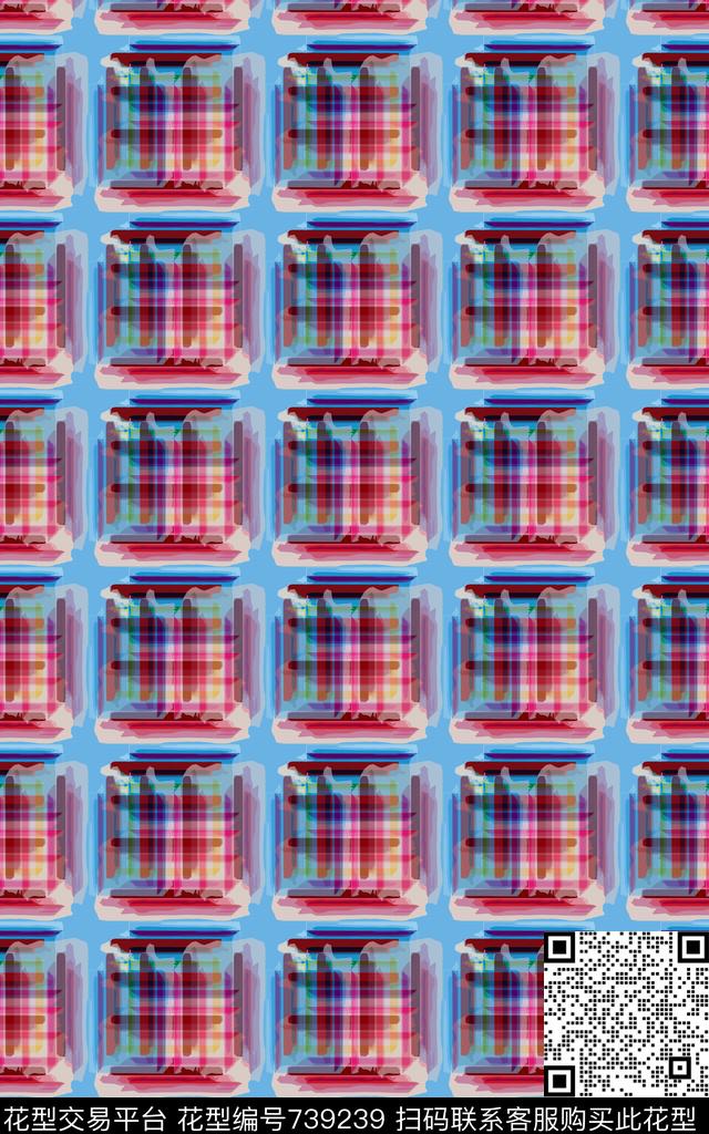 格子混搭格子图案创意格子数码印花华亿平台下载（图片编号: 739239） - 瓦栏（Walan）