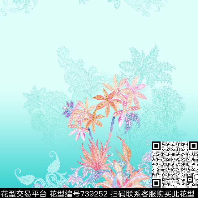 抽象几何佩斯利传统印花华亿平台下载（图片编号: 739252） - 瓦栏（Walan）