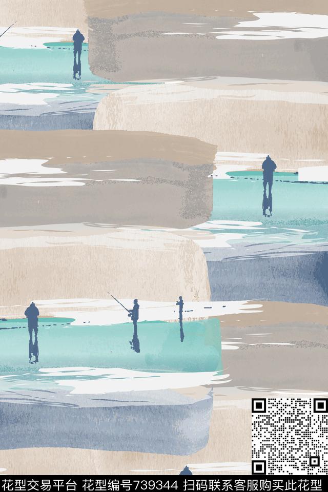 彩色故事休闲风传统印花华亿平台下载（图片编号: 739344） - 瓦栏（Walan）