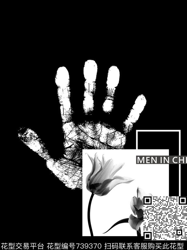 线条大牌潮牌数码印花华亿平台下载（图片编号: 739370） - 瓦栏（Walan）