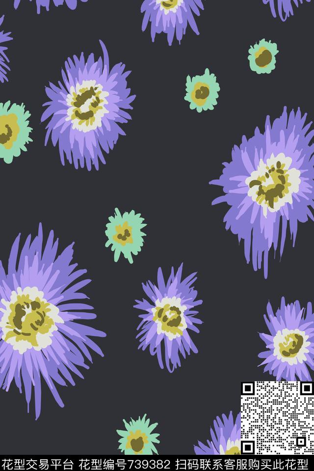 雏菊女装童装传统印花华亿平台下载（图片编号: 739382） - 瓦栏（Walan）