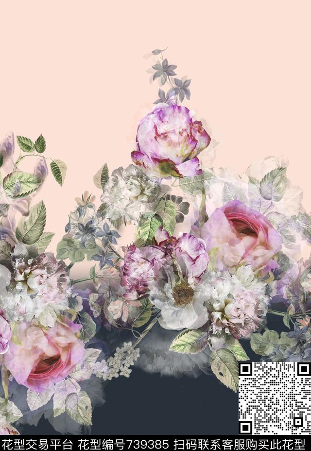 大花女装数码印花数码印花华亿平台下载（图片编号: 739385） - 瓦栏（Walan）