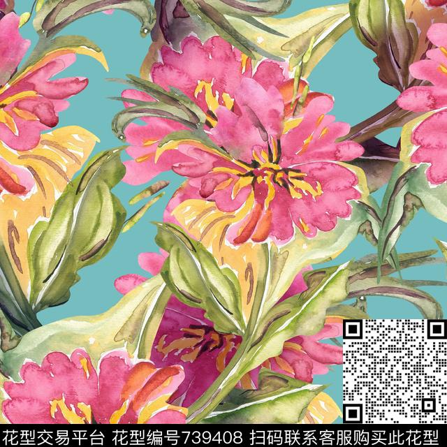 少女系列女装百合数码印花华亿平台下载（图片编号: 739408） - 瓦栏（Walan）