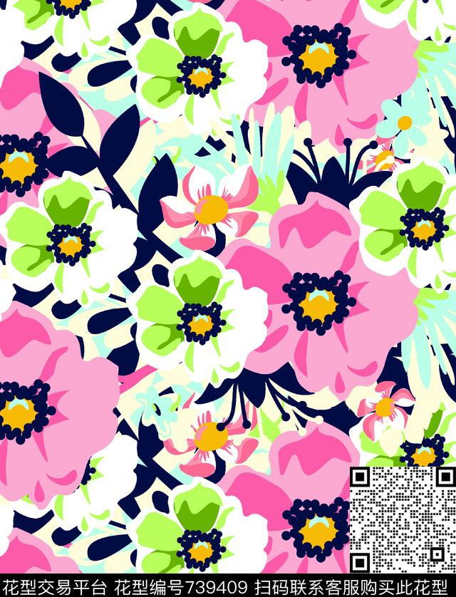 乱花小碎花花卉传统印花华亿平台下载（图片编号: 739409） - 瓦栏（Walan）