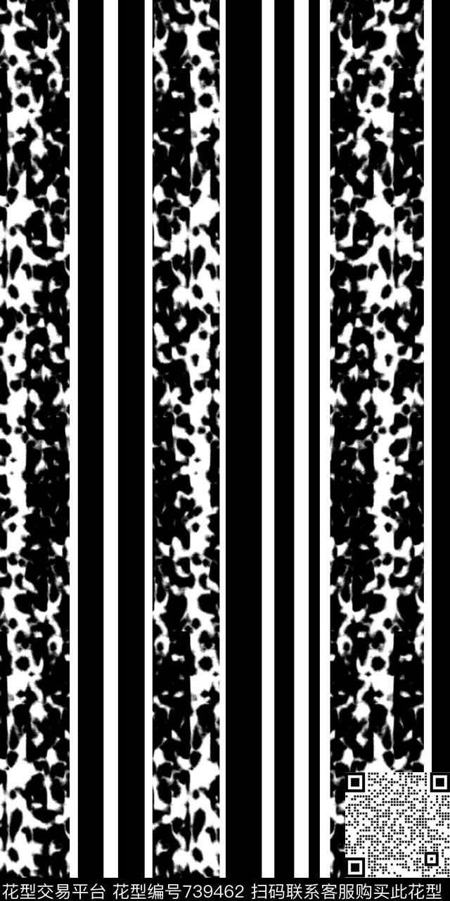 条纹黑白抽象传统印花华亿平台下载（图片编号: 739462） - 瓦栏（Walan）