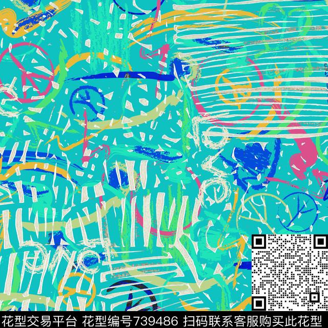 抽象线条时尚潮流
曲线点线面数码印花华亿平台下载（图片编号: 739486） - 瓦栏（Walan）