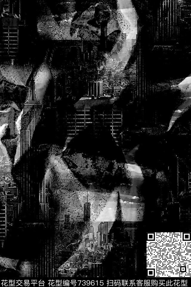 城市建筑纹理男装夹克华亿平台数码印花华亿平台下载（图片编号: 739615） - 瓦栏（Walan）