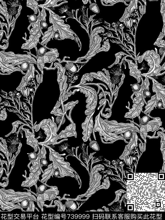 复古卷草男装夹克华亿平台女装华亿平台传统印花华亿平台下载（图片编号: 739999） - 瓦栏（Walan）